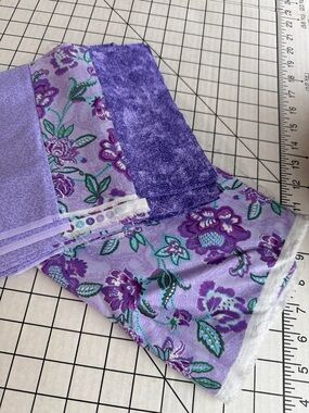 Quilt Fabric Bundle Purple Floral Cranston 25 Precut Blocks + 3/4 Yard Cotton